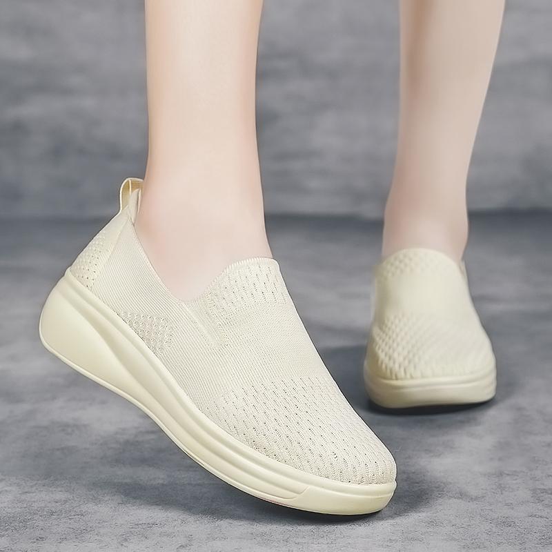 Pantofi de damă cu toc pană, pantofi ocazional de mers, respirabil, vară, fete, studenți, încălțăminte pentru timp liber