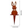 Rusty Bunny Silhouette Yard Art 3X Outdoor Happy Easter Rabbit Yard Sign Iron Animal Ground Inserts Outdoor Animal Stake For