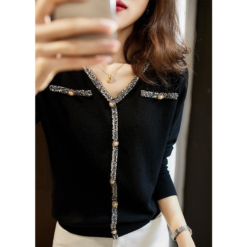 Spring and Autumn New Button Sweater Knitted Sweater Top Women