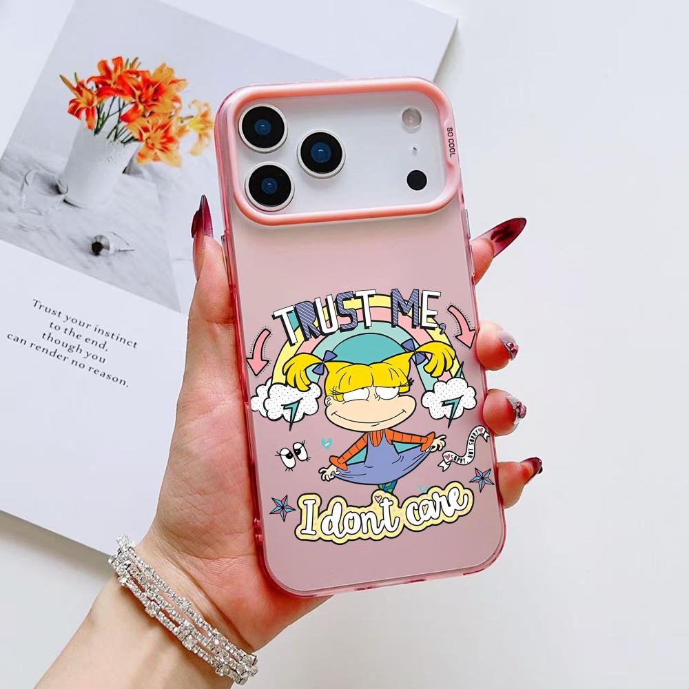 Funny R-Rugrats Angelica Phone Case For iPhone 17 16 15 14 13 12 11 Pro Max Air Matte Laser Aurora Shockproof Funda