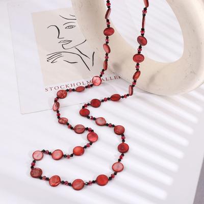 Niche Spring And Summer Neck Chain Trend Hip-Hop Natural Shell Crystal Beaded Necklace Men And Women
