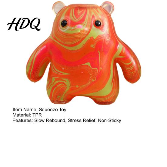 Soft Gel Stress Ball Bear Squeeze Toy Slow-Rising TPR Fidget for Relief Anxiety Decompression Gadget Students Adults Portable Novelty Gift