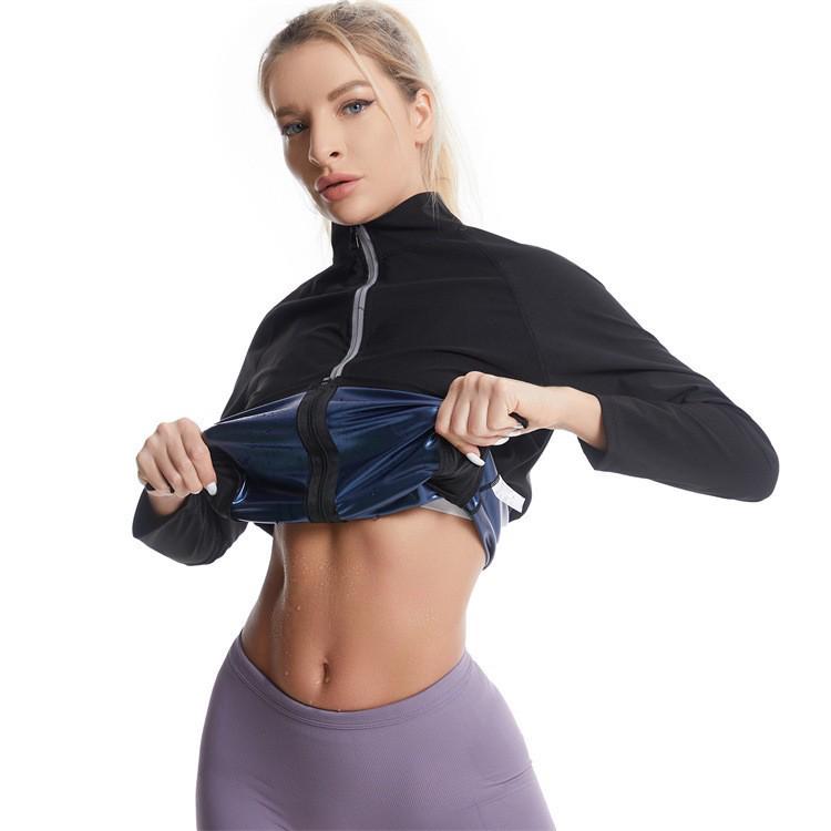 Women's Sauna Sweat Suit - Running, Fitness, Tummy Control with Pocket for Body Sculpting