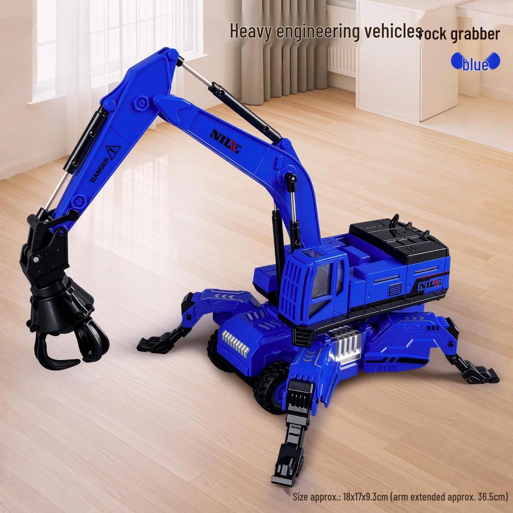 Eylemsizlik Mühendislik Aracı için Damperli Kova ve Forklift Durdurma Arabası Modeli ile Çocuk İtmeli Ekskavatör Oyuncağı.