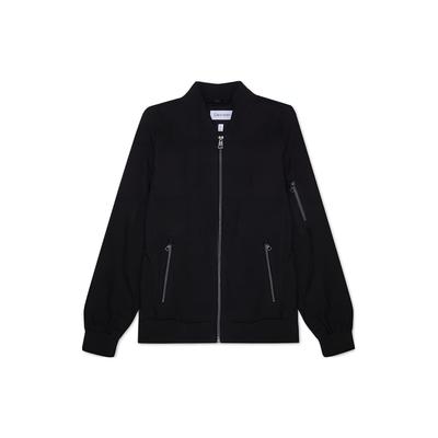 Ss23 Einfarbige Herrenjacke mit Reißverschluss Jacken Schwarz CM107904-BLK
