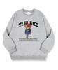 TI.GLAKE Shopping Bear Oversized Double-Sided Sweatshirt Gray