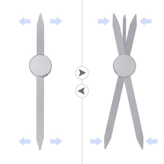 Eyebrow Ruler Easy To Operate Simple Convenient Durable Precise Positioning Measurement Symmetry Metal Compass Measuring Eyebrow Ruler for Beginner