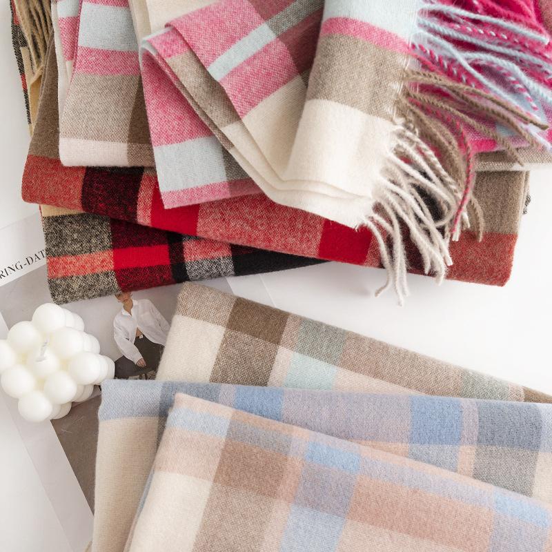 Fashion Commuter Imitation Cashmere Scarf European and American Fashion Versatile Scarf for Women Clear Simple Scarf Warm and Cold Proof Shawl