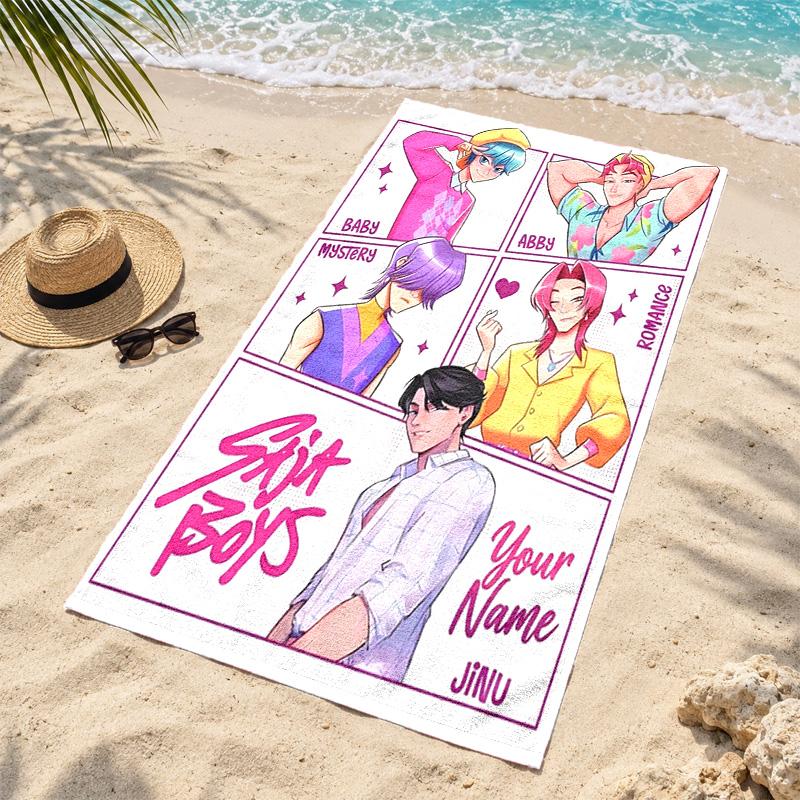 Kpop demon hunters Custom Name Beach towels also serve as bath towels summer essential a musthave for the outdoors the beach and the pool