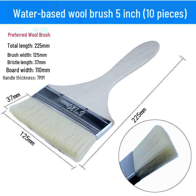 Wooden Handle Soft Bristle Paint & Cleaning Brush - 4 Inch