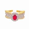 Italian Antique Retro Fashion Open Ring Hollow Micro-Inlaid Zircon Double-Layer Color Separation Light Luxury Ring