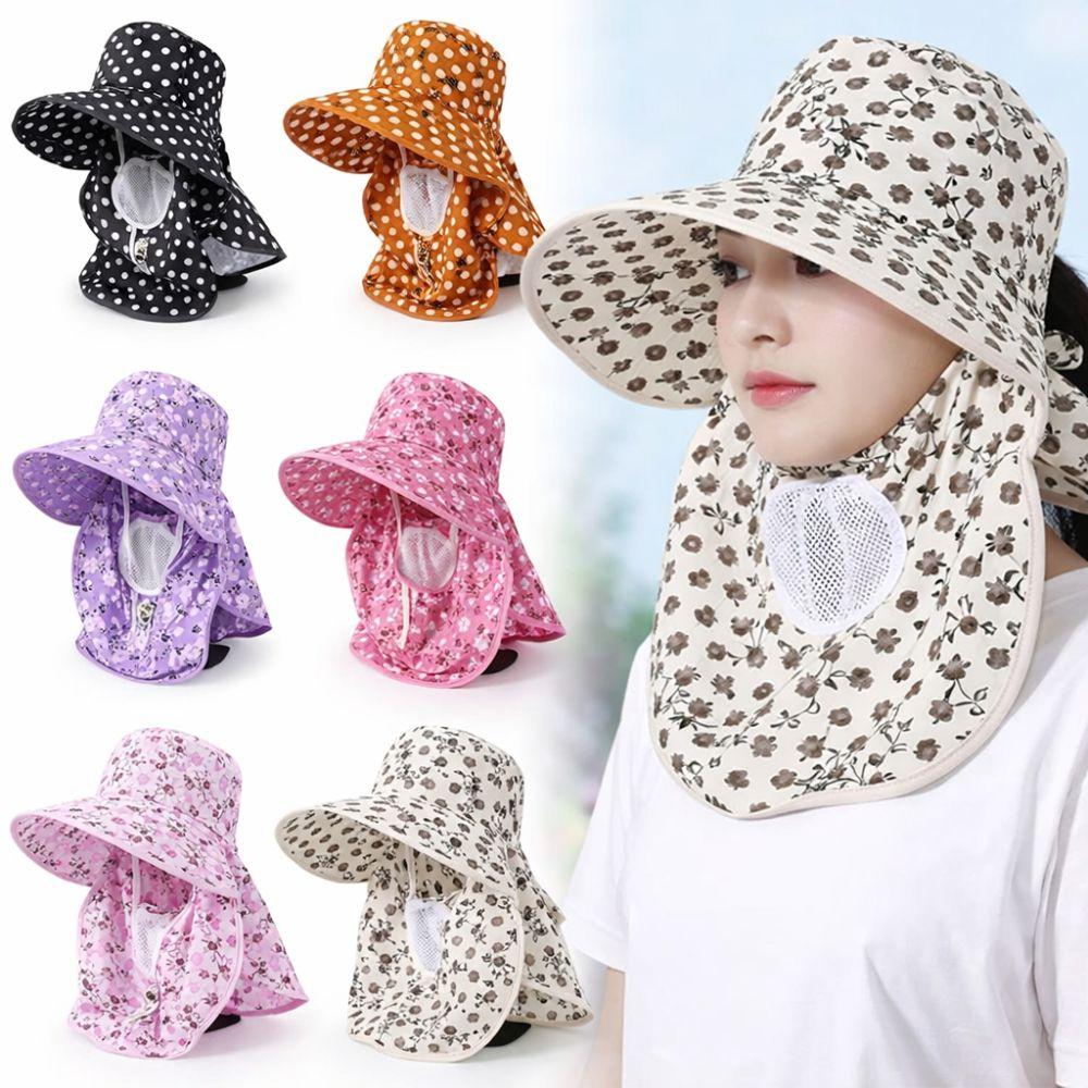 Breathable Tea Picking Work Hat UV Protection Fisherman's Hat Face Mask Sun Hat  Summer Outdoor