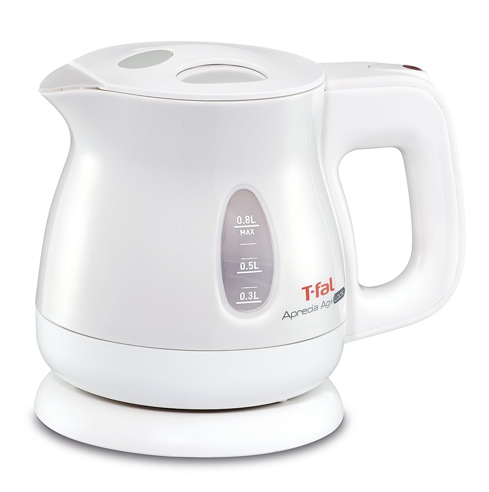 [Online Exclusive] T-fal 0.8L Electric Kettle with Antibacterial (Ag+) and Leak Lock Function, Compact "Aplessia Ag+ Lock Pearl White" KO4301JP
