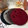 French Style 3D Rose Decor Pure Wool Beret Women Autumn Spring Elegant Lady Fashion Warm Painter Hat