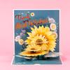 3D Sunflower Bouquet Birthday Greeting Card, Creative Sunflower Teacher's Day Thank-You Card, Floral Card