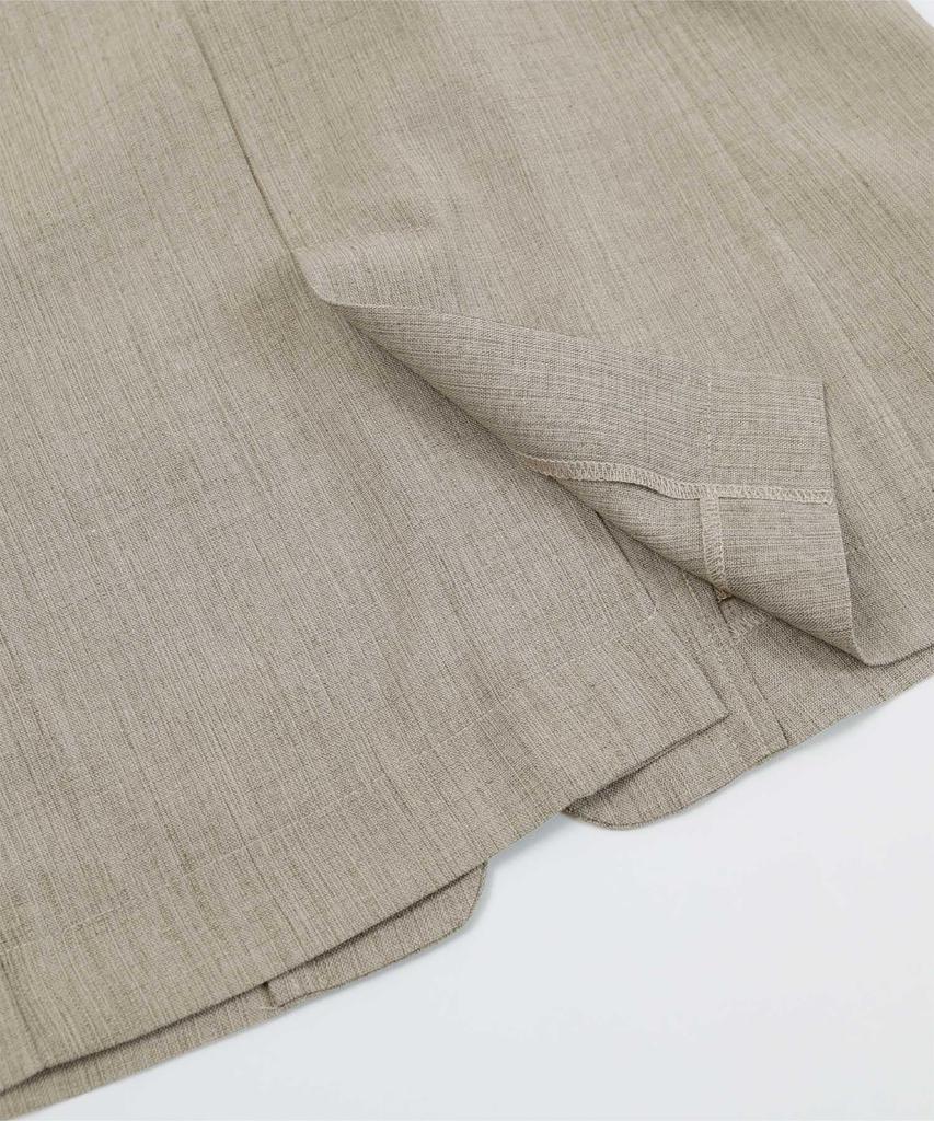 Ihre leinenähnliche kragenlose Jacke (BDXN1960), Damen, Hellbeige, Größe S