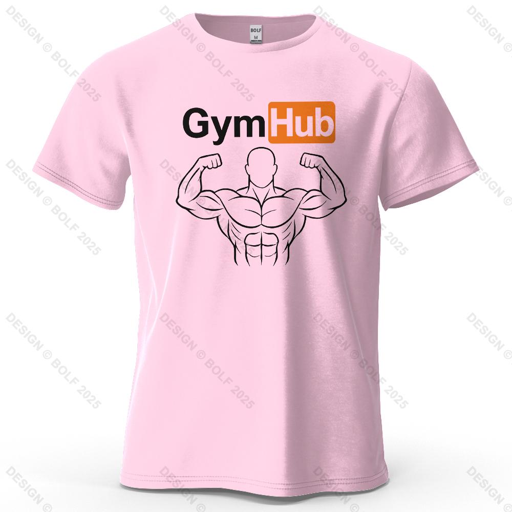 Gymhub Minimalist Printed Casual Short Sleeved New Personalized Mens And Womens Soft And Skin Friendly Fashionable Tshirt