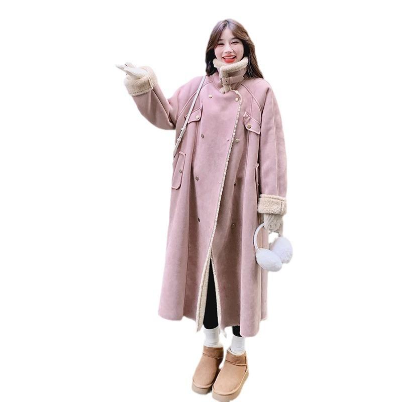 

Длинное женское пальто, новое зимнее утепленное пальто с хлопковой подкладкой XL розовый