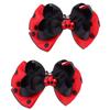 Creative Children's Hair Accessories Cartoon Ladybug Designs Double Bows Clips Headwear for Everyday Wear and Parties