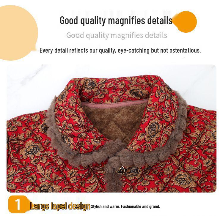 2025 Neue florale Samt-Baumwolljacke für Damen - Gemütliche, stilvolle Oberbekleidung für Senioren