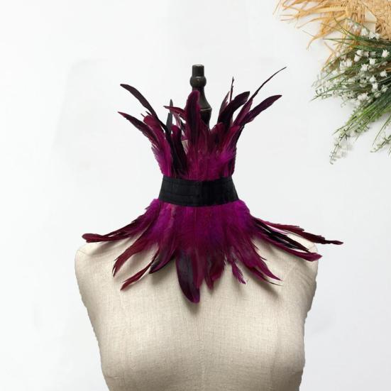 Sexy Lace Stitching Women Neck Sleeve Faux Feather Fake Collar Punk Party Cosplay False Scarf Fashion Accessories
