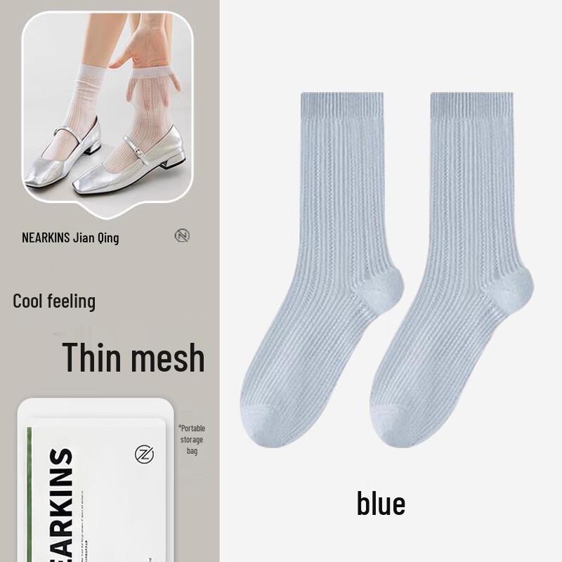 Niqing Women s Summer Cool Breathable Ballet Mesh Mid-Calf Socks (4 Pairs)