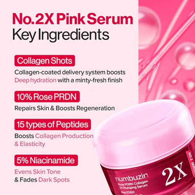 [Numbuzin] No.2 Rose PDRN Collagen 2X Plumping Serum 30ml