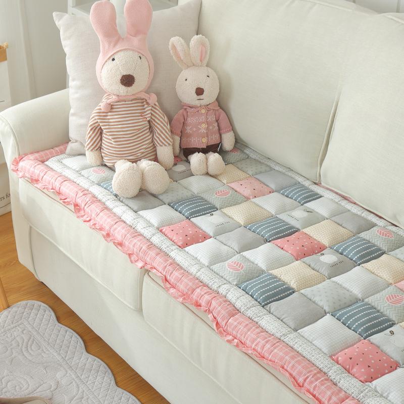 Thickened Washable Splicing Sofa Mat Home Living Room Decoration Anti Slip Bay Window Mat Comfortable Soft High-quality Printed Dyed Seat Cushion