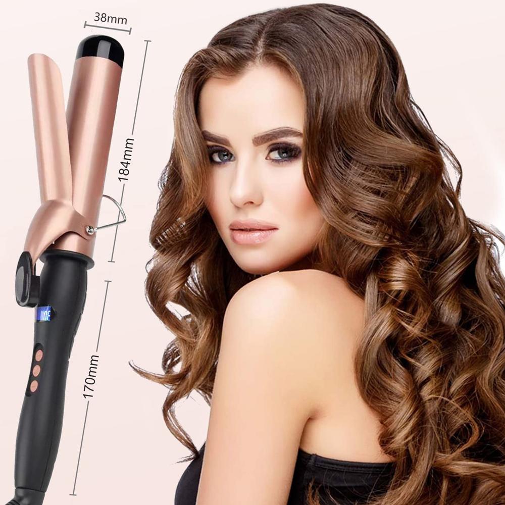 Hair Curler Electric Curling Iron Hair Waver Styling Tools LED Display Ceramic Roll Curling Negative Ion USB Rechargeable
