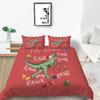 Fierce Beast Dinosaur Print Bedding Quilt Cover and Pillowcase Full-size Color Cartoon Dinosaur Pattern Comfortable and Luxurious Home Decoration