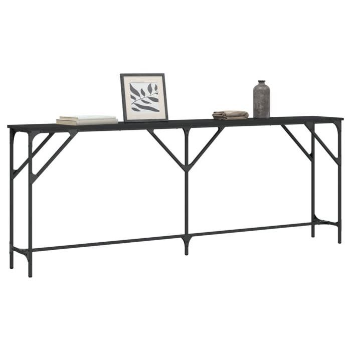 VidaXL Table console noir 200x29x75 cm bois d'ingénierie 837777