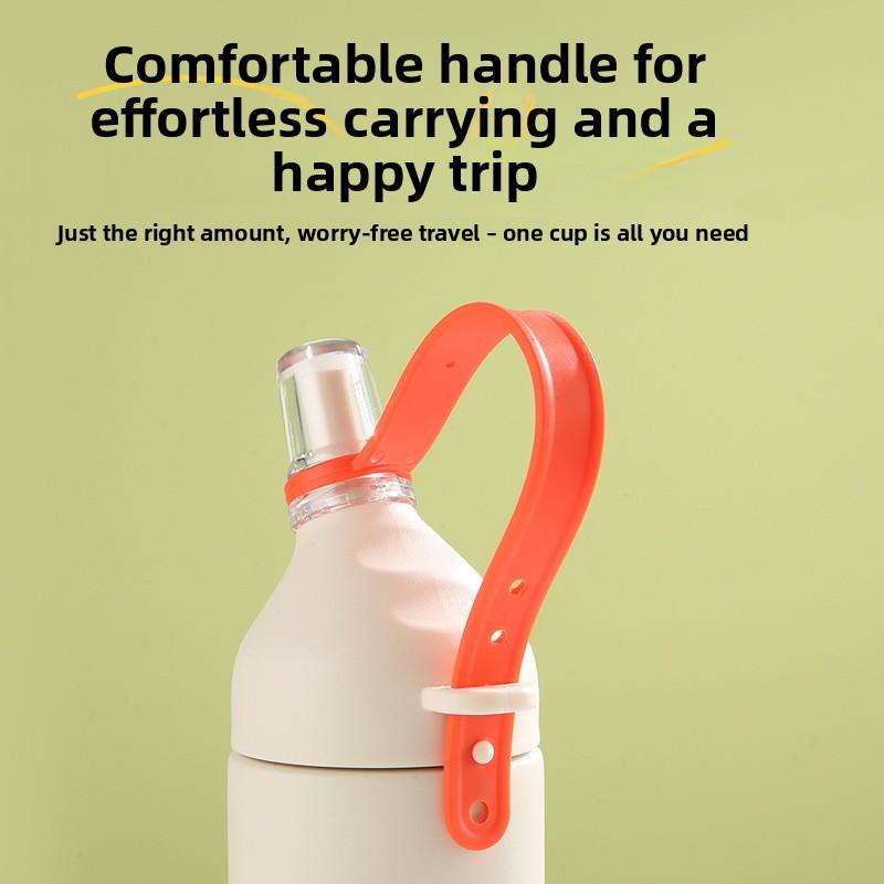 Large-capacity 304 stainless steel insulated cup, outdoor hiking portable cup with straw, sports water bottle