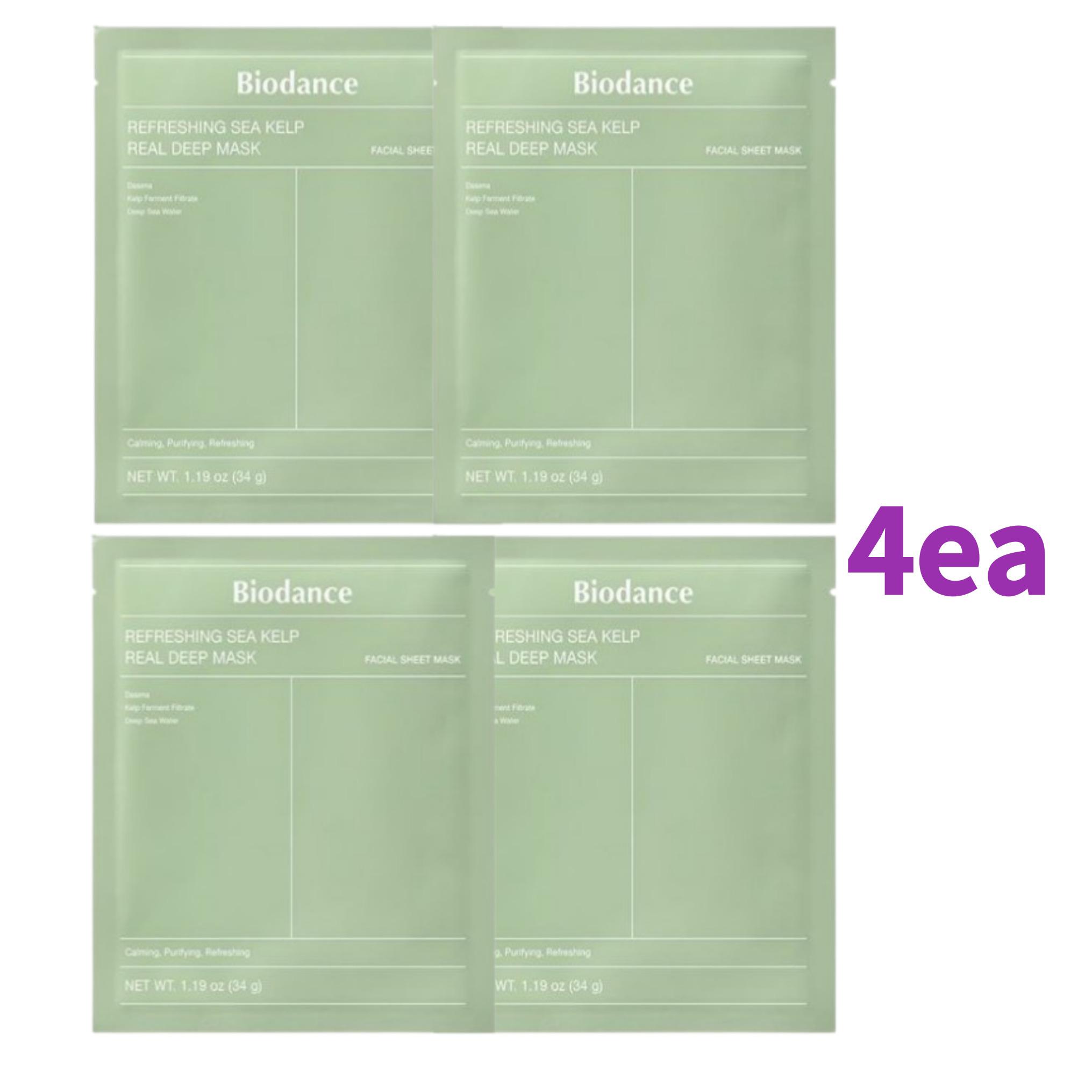 

BIODANCE Освежающая маска с морскими водорослями Real Deep Mask, ночная гидрогелевая маска, успокаивающая, контролирующая жирность и себум, уход за проблемной кожей 4ea