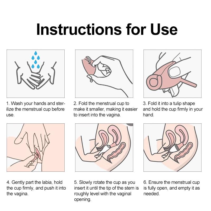 Medical Silicone Menstrual Cup – Leak-Free, Reusable Period Cup for Women, Up to 12 Hours Protection, Soft & Comfortable XS/S/L 4 Colors