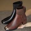 2025 New Women Short Boots Back Zip Zipper Luxury Designer Ladies Rubber High Heel Fashion Pointy Ankle Boot