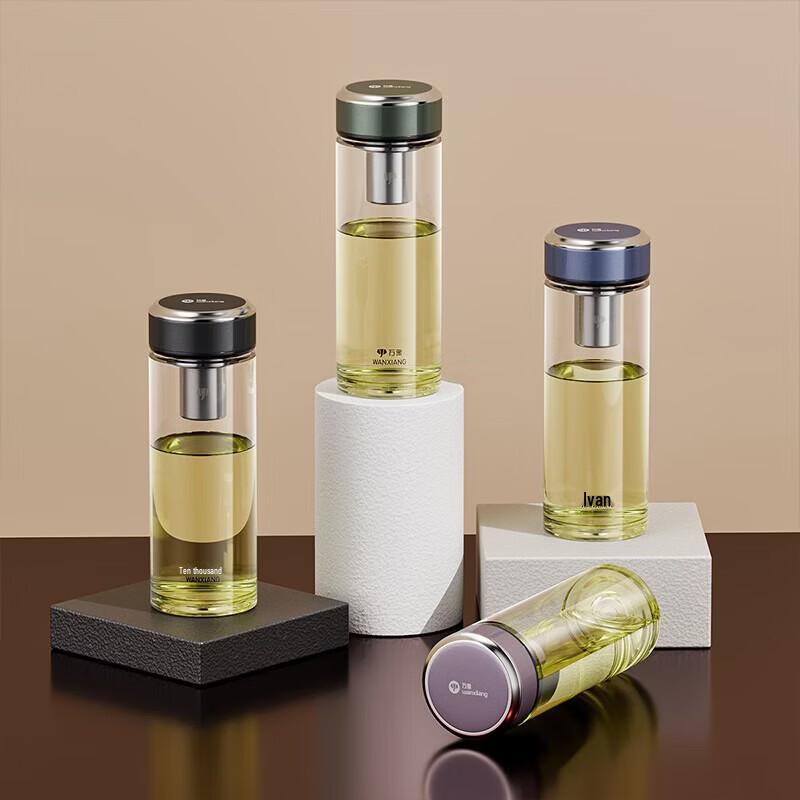WANXIANG Portable Borosilicate Glass Tea Infuser Bottle