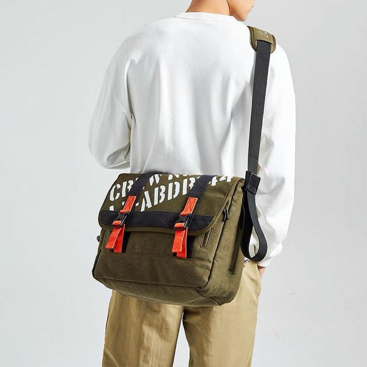 New LiNing Wave Fabric Crossbody Bag Shoulder Bag Unisex Army Green ABDR144-1