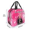 Mr. Worldwide Says To Live Laugh Love Pink Insulated Lunch Bag for Women Kids Portable Food Boxes Thermal Lunch Box Tote