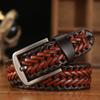 Wide Male Genuine Leather Belt Retro Jeans Waistband Classic Men Weave Belt  Party