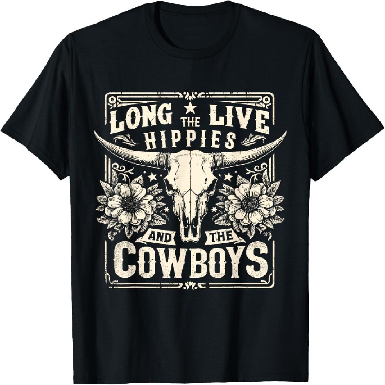Long Live The Hippies And The Cowboys Country T-Shirt XXXXXL разноцветный