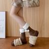 Sweet Snow Boot Socks Middle Tube Female Hosiery New Bow Middle Tube Socks  Winter Christmas Gifts