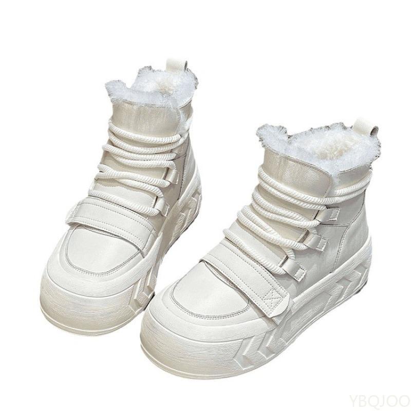 Thick soled snow boots women new winter fashionable versatile casual comfortable warm minimalist women s cotton shoes 35