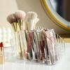 Clear Vertical Stripe Makeup & Skincare Organizer Box with Multifunctional Pen and Remote Holder