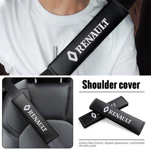 1/2Pcs Carbon Fiber Car Seat Belts Cover Shoulder Protector Cushion For Renault DACIA Koleos Duster Logan Twingo Clio Megane ZOEF