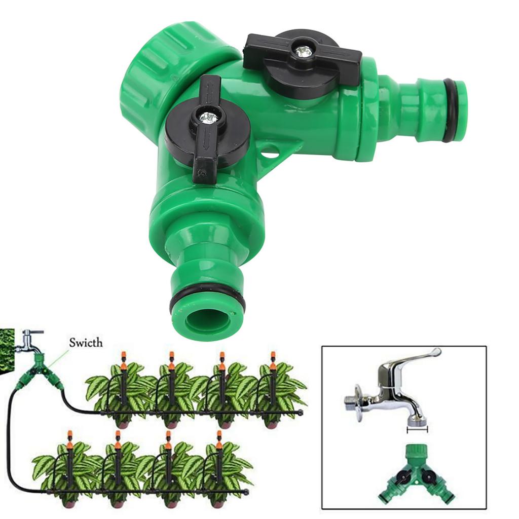 2 Stück G3/4 PNTY DN20 3-Wege Wasserverteiler T-Stück Verbinder Adapter Ventil mit Schaltern Gartengerät