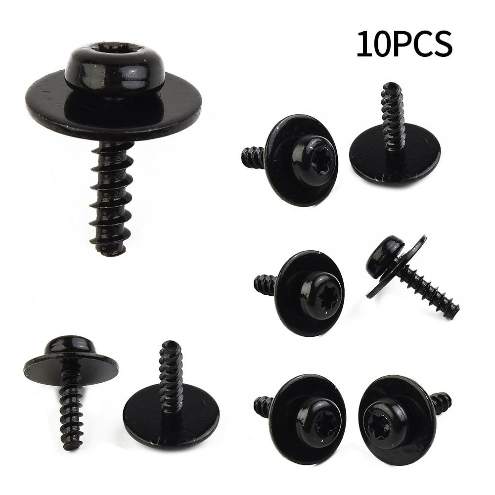 10pcs Screw Bolt 20mm Black Easy Installation For Ford Focus Escape