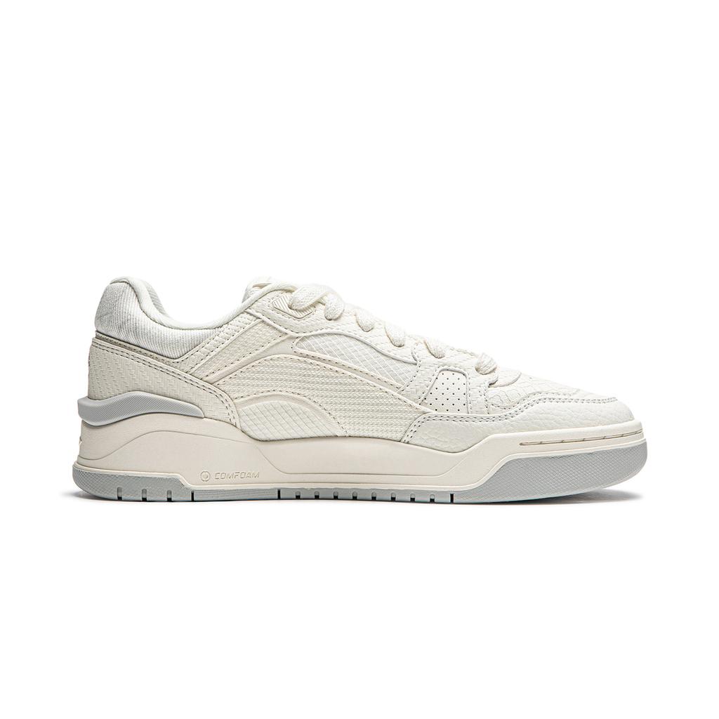 New LiNing Moon White 2.0 Anti Slip Wear Resistant Breathable Height Increasing Low Top Skateboard Shoes Women's Ecru AGCU276-5