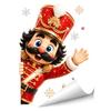 Festive Glass Ornament Christmas Static Window Clings, Removable Decals, Snowman Santa Reindeer Nutcracker Transparent Decorative Stickers with