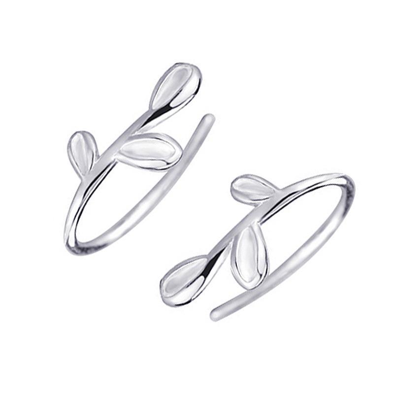 Korean Style Leaf and Branch Fashion Earrings - Simple, Fresh, Versatile Studs and Ear Hooks