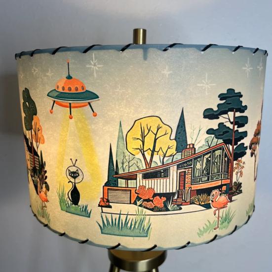 Yousheng Drum Lamp Shade Vintage Style Lamp Shade Lamp Cover Replacement Western Lampshade for Floor Lamps Table Lamps
